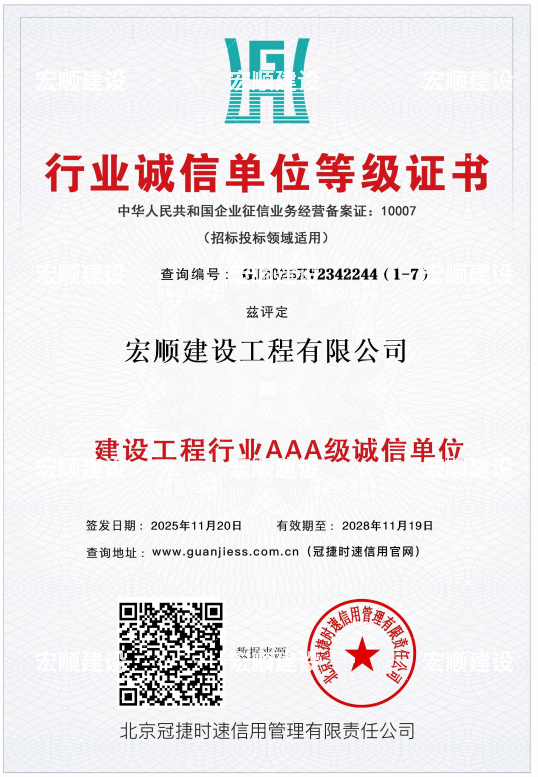 建筑工程行業(yè)AAA級(jí)誠(chéng)信單位